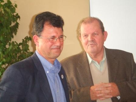 Alan Leather with PSI's former General Secretary, Hans Engelberts