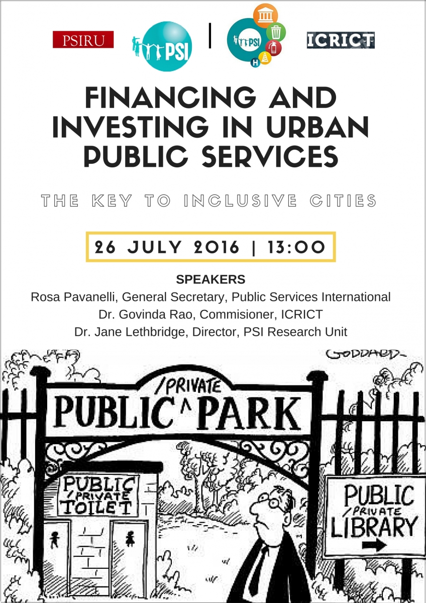 Financing and investing in urban public services: The key to inclusive cities
