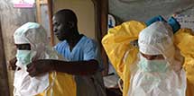 Ebola Health workers wearing PPE