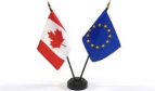 Canadian and European flags