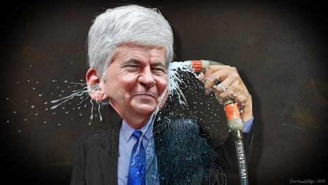 Photo: Michigan Governor Rick Snyder Political Suicide - Creative Commons- DonkeyHotey