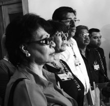 Rosa Pavanelli at Press Conference in Guatemala