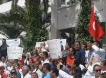 Union protestors in Tunis