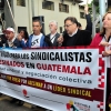 Manifestación en apoyo de sindicalistas guatemaltecos encarcelados 