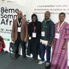 The PSI delegation at Africities2018: from the right, PSI Sub-regional Secretary for English-speaking Africa Everline Aketch (PSI Nairobi); PSI Tax and Trade Coordinator Daniel Oberko (PSI Lomé), Fatou Diouf (SATSE Senegal) and Hon. Roba Duba (General Secretary KCGWU Kenya)