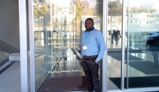 Sherif Olanrewaju at the WHO entrance