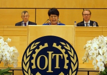 Rosa Pavanelli speaking at ILC 2015