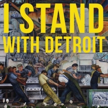 Background image is part of a mural by Diego Rivera called Detroit Industry, North Wall at the Detroit Institute of Arts.