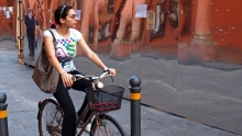 Girl on bicycle