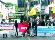 Unionists in Brazil demonstrate in support of their Guatemalan sisters and brothers