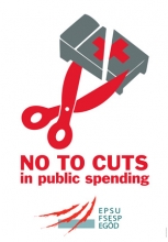 Logo No to cuts in public spending