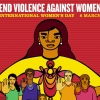 Poster for International Women's Day with heading End violence against women