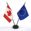 Canadian and European flags
