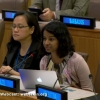 Meera Karunananthan speaks at the UN
